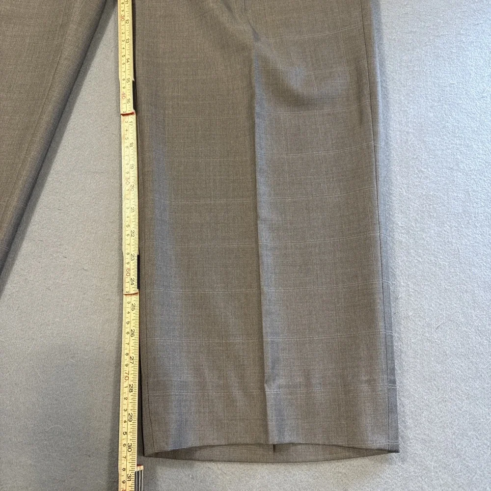 Roberto Villini Italy 44L Wool Suit Gray Windowpane Check 2PC Jacket Pants 38/30